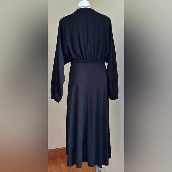 Zara Collections Basic Maxi Dress W Dolman Sleeves Elastic Sleeves & Waist SZ 28 - Picture 4 of 13